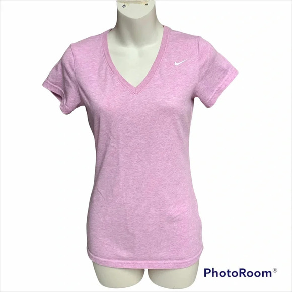 Nike Dri-fit pink slim fit size XS. V neck tee - Picture 1 of 8